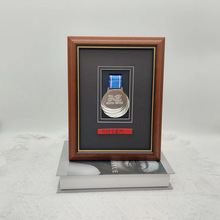 木質獎牌框榮譽獎章相框勛章獎牌收納馬拉松獎牌展示架胡桃色擺台