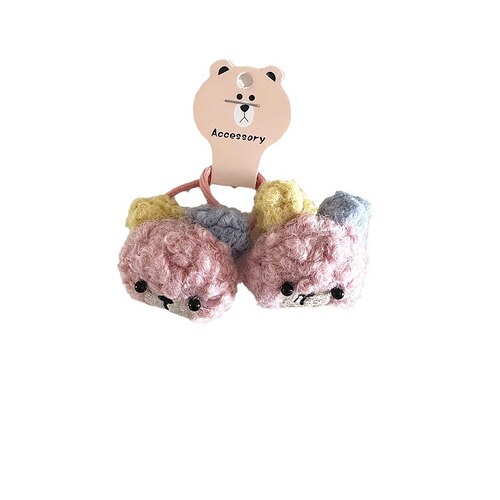 New autumn and winter cute cartoon felt bears for children and girls, hair bands, rubber bands, hair ropes, hair accessories, hair accessories
