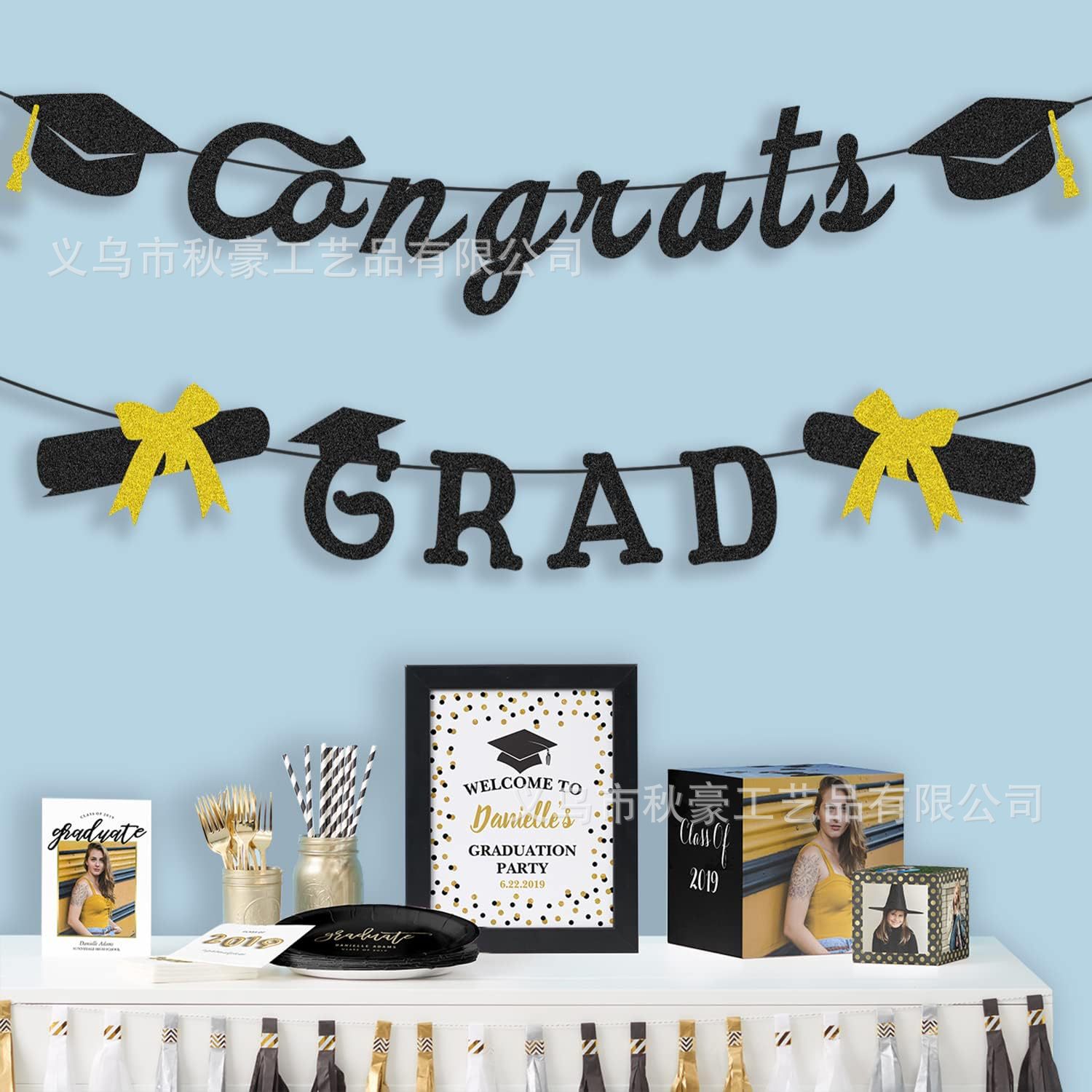 2025 nueva temporada de graduación larga bandera decoración de fiesta tira bandera