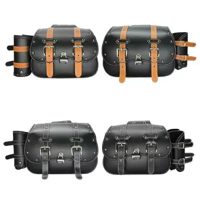Electric Car Motorcycle Side Bag Motorcycle Safety Supplies - brown-pair-a-kettle-bag