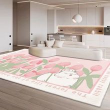 复古ins创意简约田园花朵地毯客厅现代茶几毯子家用沙发卧室地垫