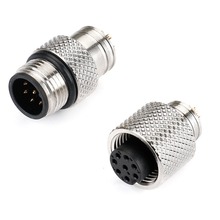 M12 5P A扣公头焊线式带屏蔽,M12 5P公头焊线,Lineconn林诚