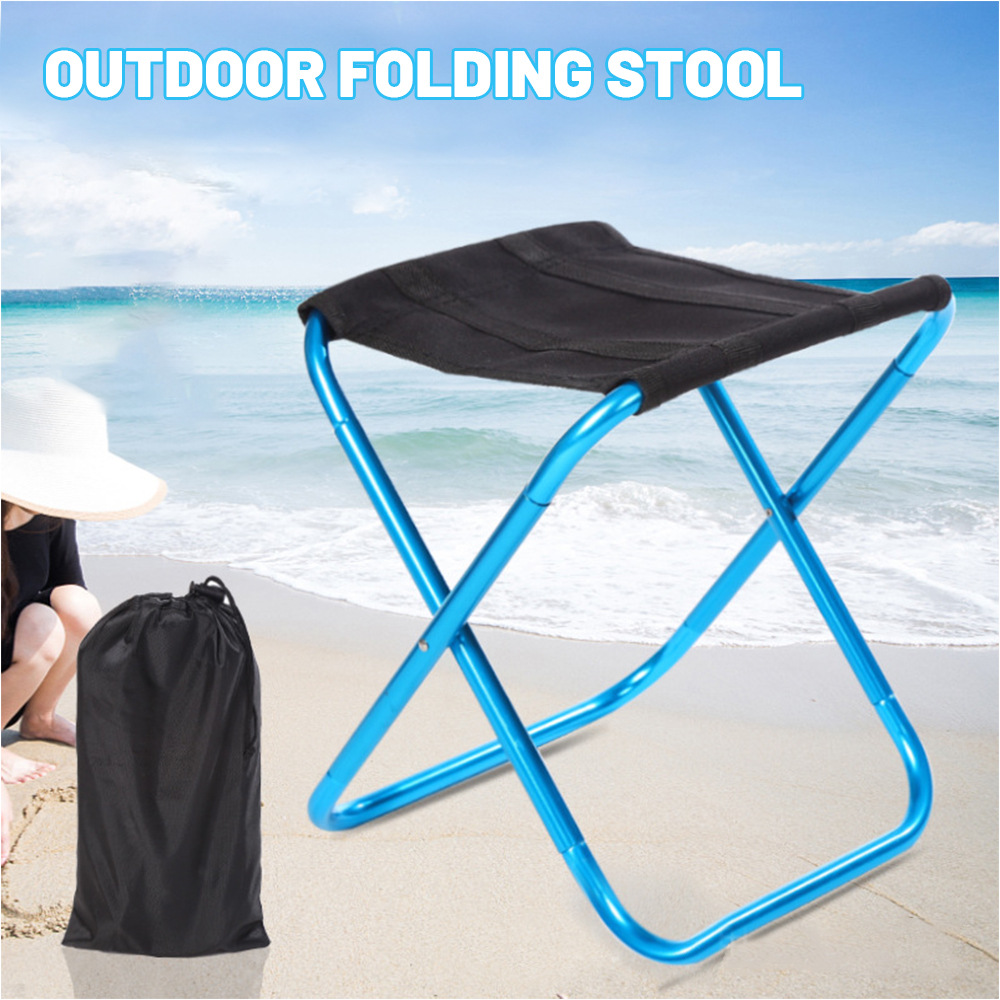 Outdoor Folding Chair Mini Pony Aluminum Alloy Ultra-Light Camping Multi-Color Stripes