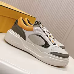 Men's Genuine Leather Thick Sole Skateboard Sneakers Casual Luxury Designer Shoes