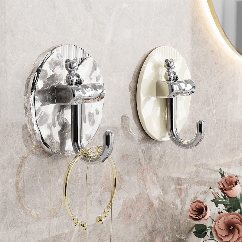 Gancho de oso original fuerte adhesivo pared de cocina creativa lindo sin marcas de perforación puerta detrás del gancho adhesivo de baño