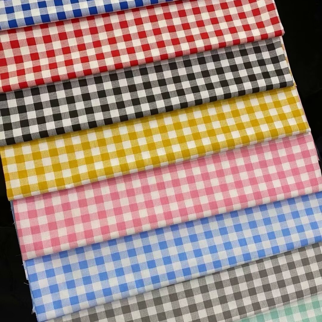 1.6米幅宽1厘米格子纯棉斜纹印花布全棉床品衣服桌布手工面料批发