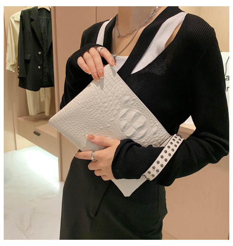 315g Weight Nylon Lining Material Zipper Closure Type Single Shoulder Strap Strap Type Clutch Bag Bags Type Business Occasion Pu Leather Material Solid Color Pattern All Seasons Season Women's Gender Business Style Medium Size Women's Medium Pu Leather Solid Color Business Zipper Clutch Bag 14