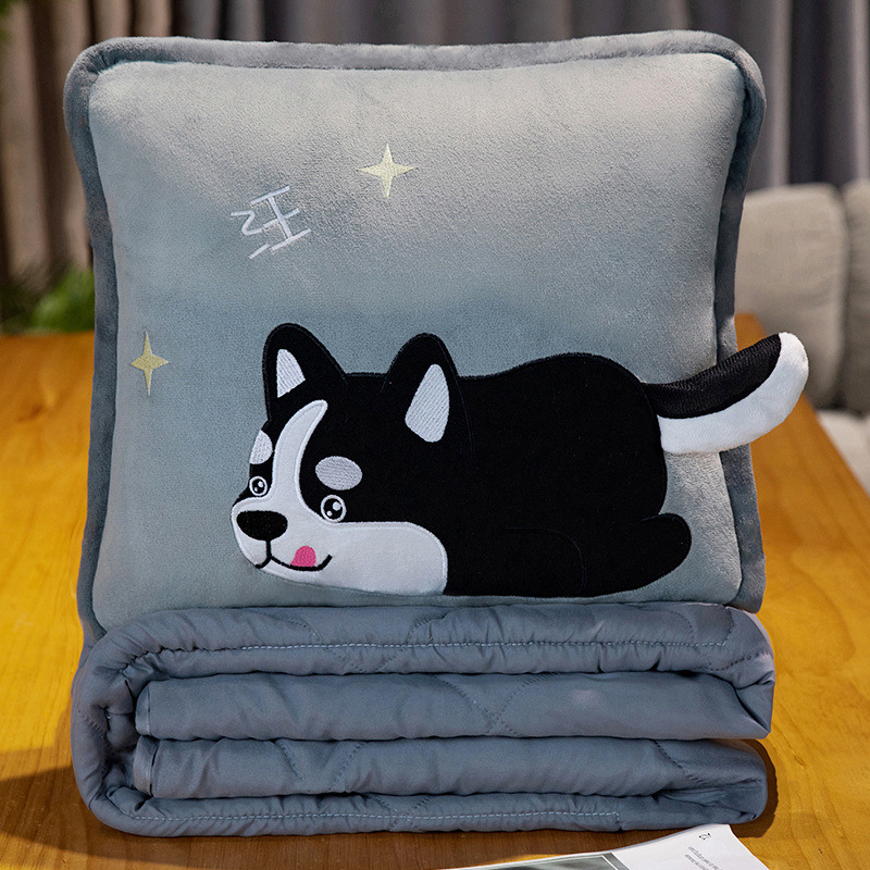 Cute almohada multicinética, edredón de doble propósito, manta de siesta de oficina, edredón espeso, almohada de cojín de automóvil, almohada de cojín