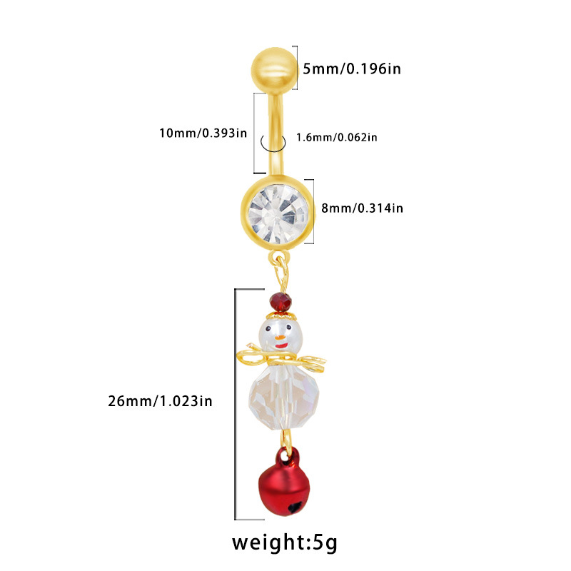 Anelli per albero di Natale, orecchini a campana e gioielli per piercing all'ombelico, nuovi e creativi, provenienti da Europa e America, venduti all'ingrosso._voghion.com