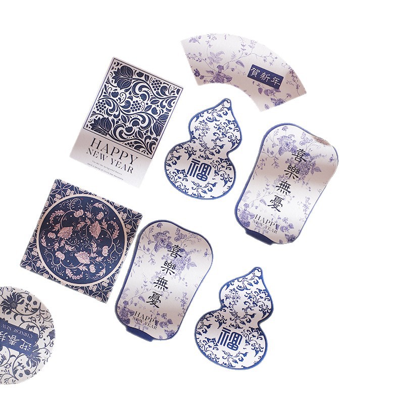 Nuevos productos de cordier de siete colores Tarjetas de decoración de Año Nuevo Tarjetas de felicitación Tarjetas postales