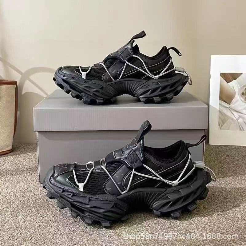 Trendy Shoes 2025 Summer New Sports Men's Shoes Functional Style Thick Sole Heightening Fashion Breathable Mesh Casual Trendy Shoes