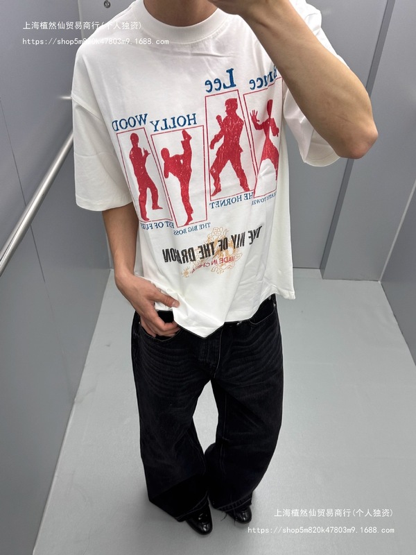 HC/HermitCreate ブルース・リー 2.0 デジタルダイレクトインジェクション 300G ヘビーウェイト メンズ 半袖 ウォッシュド Tシャツ|undefined