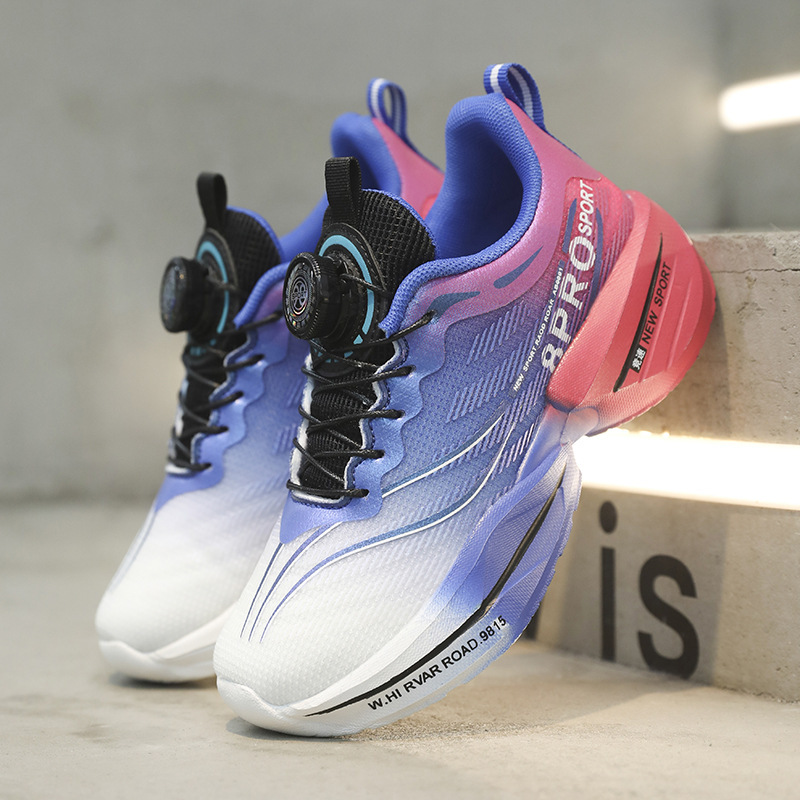 Zapatos deportivos cómodos zapatos deportivos ligeros de color gradiente sin zapatos de baloncesto zapatos infantiles casuales para niños estudiantes chicas pelota