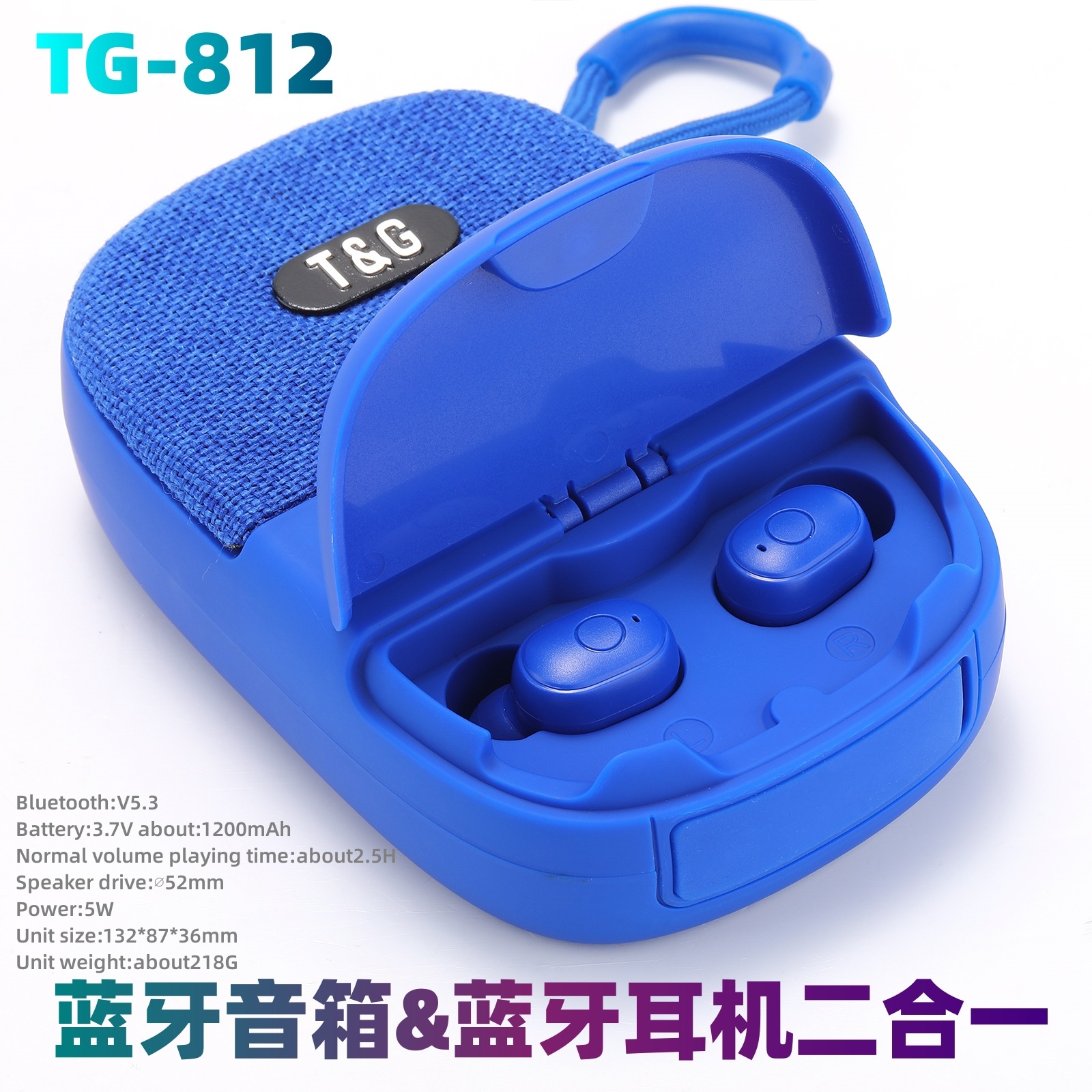 TG812 auriculares bluetooth al aire libre altavoces 2 en uno dos auriculares estereo FM computadora móvil mini estéreo universal