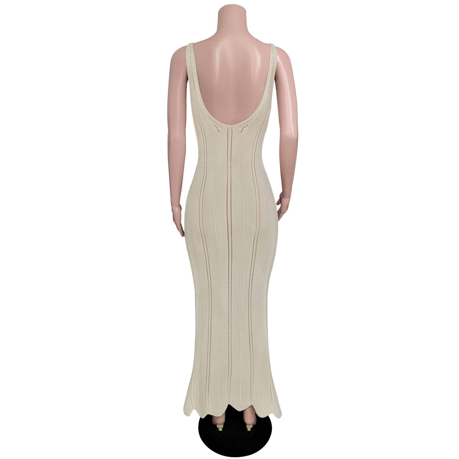 Women's Sheath Dress Sexy V Neck Backless Sleeveless Solid Color Maxi Long Dress Holiday Daily display picture 5