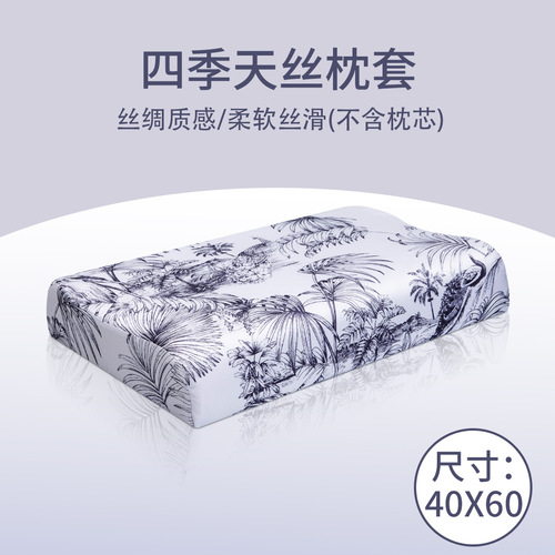 夏季凉感冰丝乳胶枕套40X60一对装天丝枕头套30X50可水洗厂家直销