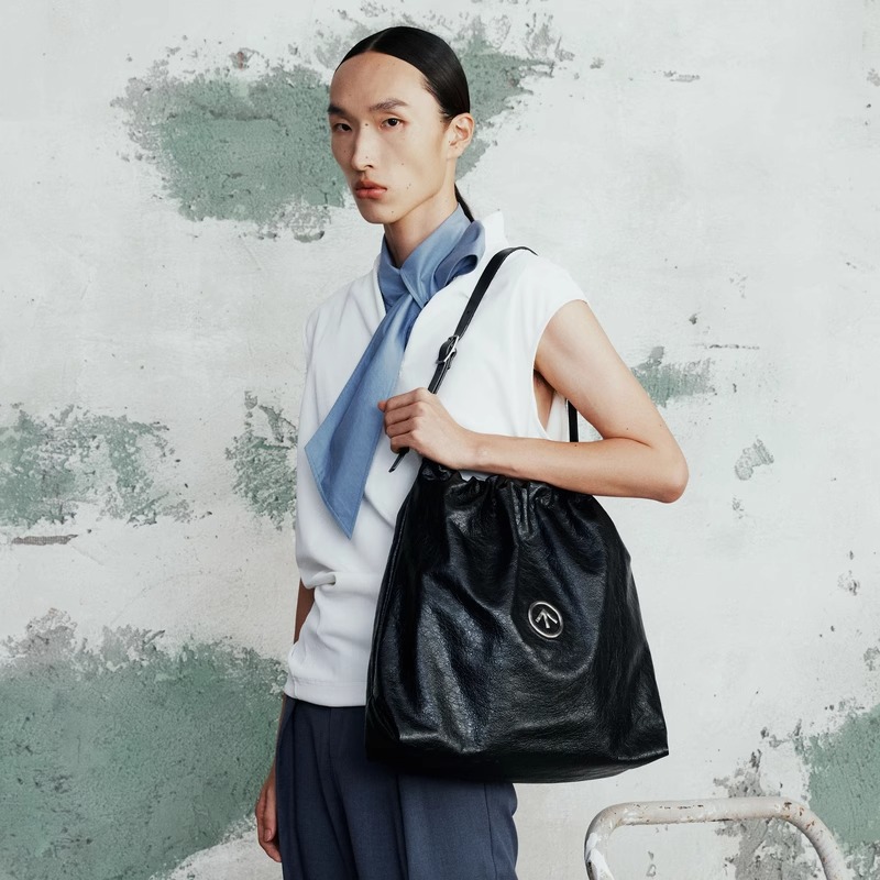 GROTTO Autumn/Winter Genuine Leather Garbage Large Capacity Mother and Child Single Shoulder Crossbody Bag_voghion.com