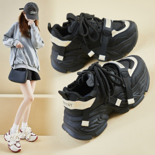 Ins Korean Style New Torre Shoes Women's 2025 Spring Sports Running Casual Shoes for Students Thick Sole Increased FB9961