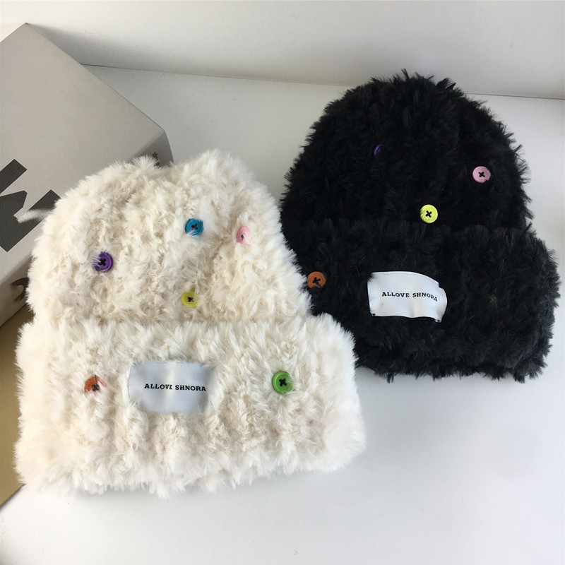 Autumn and winter thickened warm plush fisherman's hat women's ear warmers knitted knitted knitted knitted knitted hat furry pullover hat basin hat_voghion.com