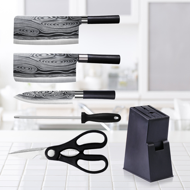 Kit completo de cuchillos de cocina doméstica combinación de acero inoxidable cuchillo de corte de verduras doméstico corría <unk> cuchillo de hueso cuchillo de hueso de patrón