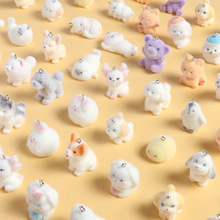 跨境植绒小狗挂件diy树脂小动物饰品配件钥匙扣手机链包包挂饰