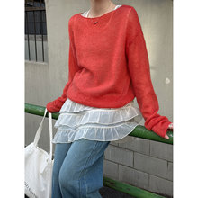 鹿西 温柔马海毛慵懒毛衣女26早春新款韩系软糯羊毛针织衫ss972