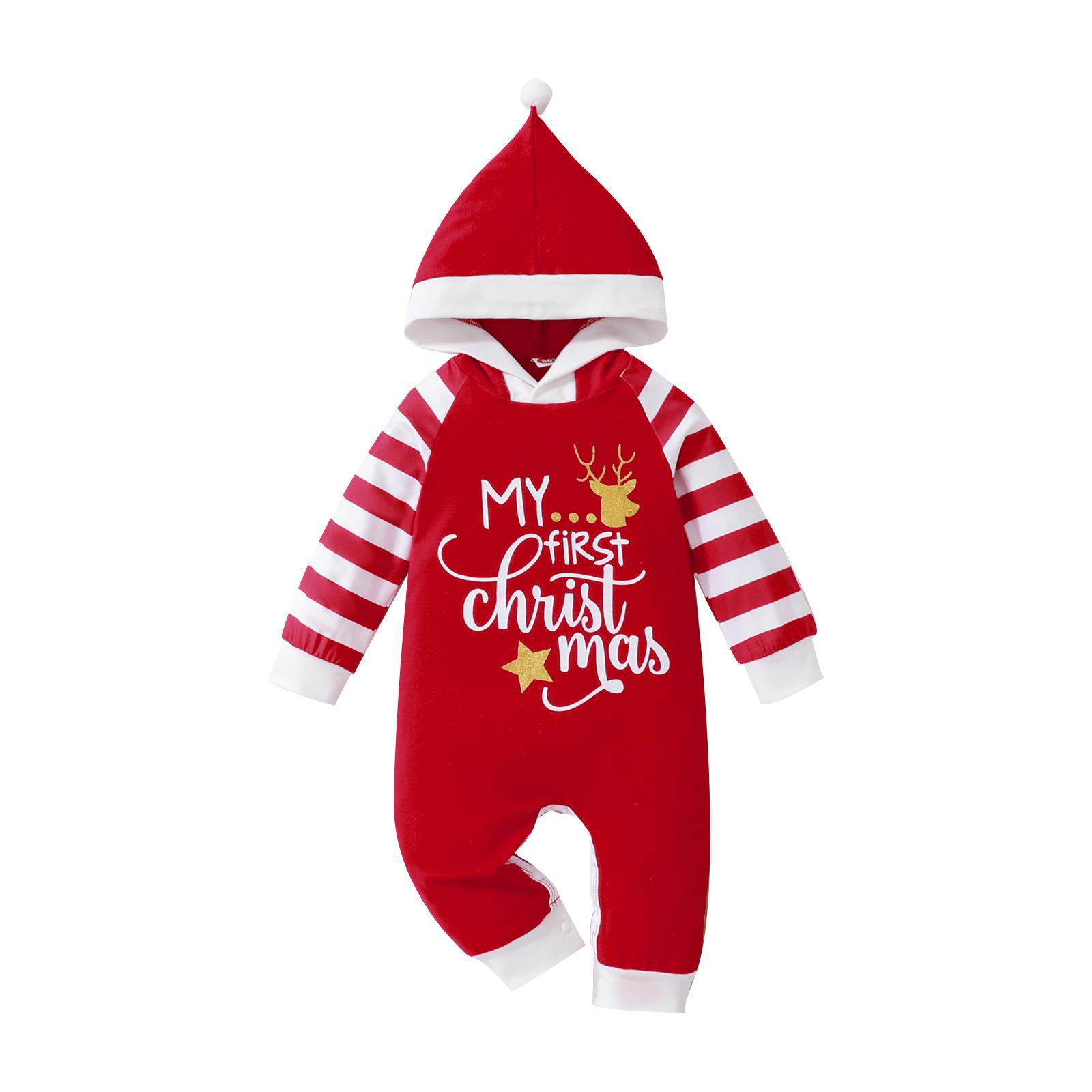 Christmas Fashion Letter Cotton Spandex Baby Rompers display picture 7
