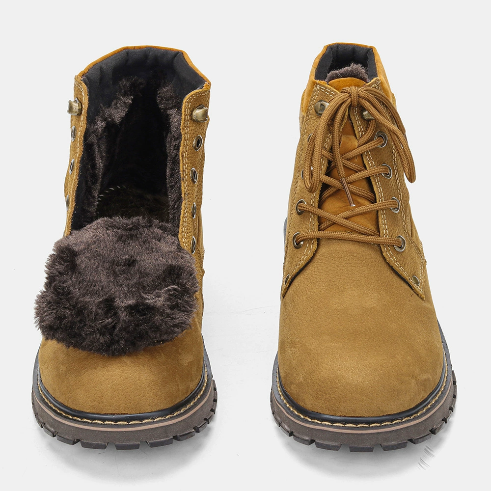 Мужская хлопчатобумажная обувь больших размеров 39-50, внешняя торговля, теплые зимние сапоги на флисовой подкладке, мужские сапоги из натуральной воловьей кожи