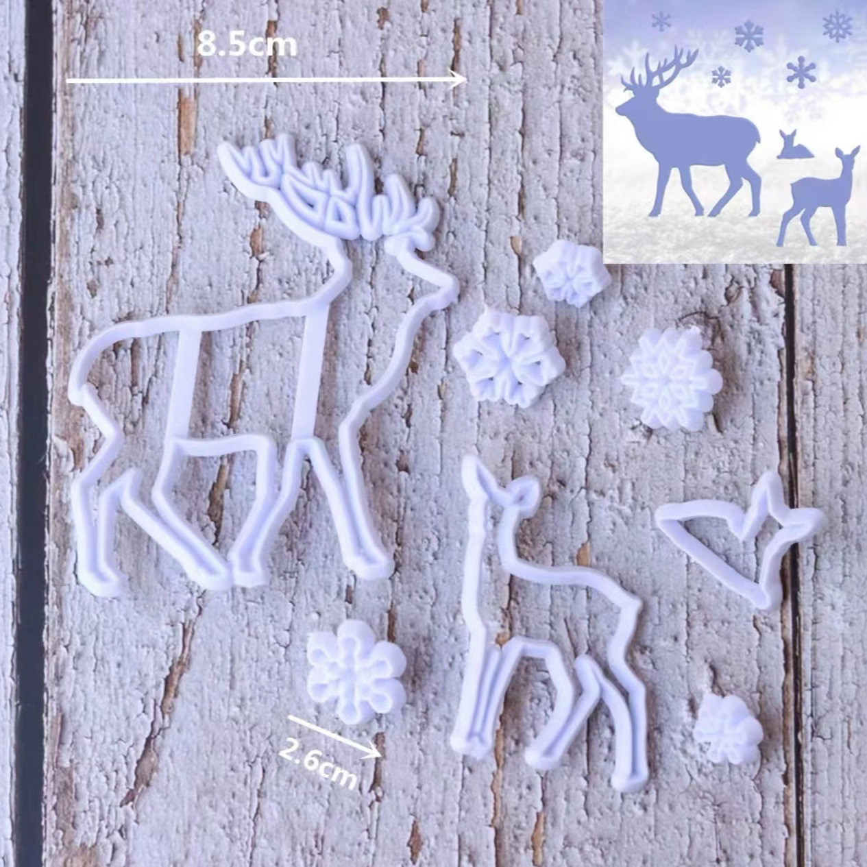 Navidad de la misma serie de molde de galletas de nieve de alce molde de corte DIY pastel de horneado molde de pastel de caramelo al por mayor image 2