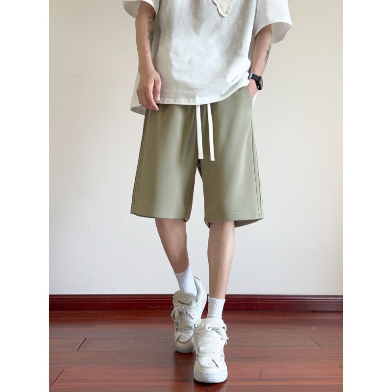 Pantalones cortos para hombres de verano delgados 2024 nuevos pantalones casuales de cinco puntos de moda pantalones deportivos de piernas largas sueltos para hombres