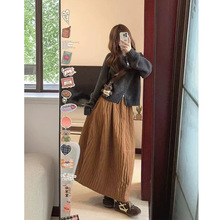 秋冬装搭配一整套复古港风高级感御姐轻熟开衫连衣裙子两件套装女