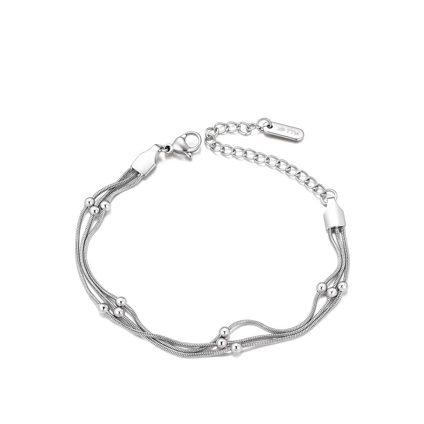 Pulsera de Cadena de Serpiente de Tres Capas de Acero Inoxidable para Mujer image 6