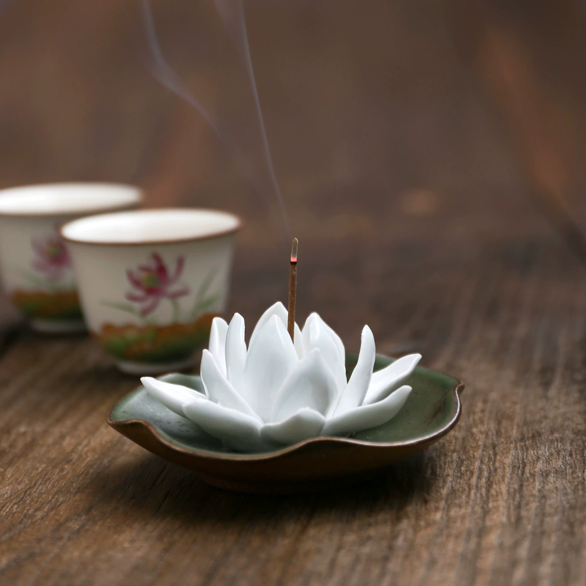 Цзиндэчжэнь ручной работы Лотос дзен керамическая курильница чайная церемония небольшие украшения линия держатель для благовоний домашний держатель для благовоний