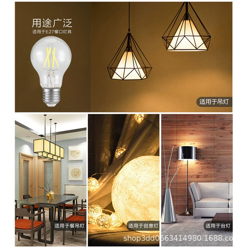 LED лампа, энергосберегающая ретро настольная лампа, сверхяркий источник света, (торговля через границу), с резьбовым патроном, оптом