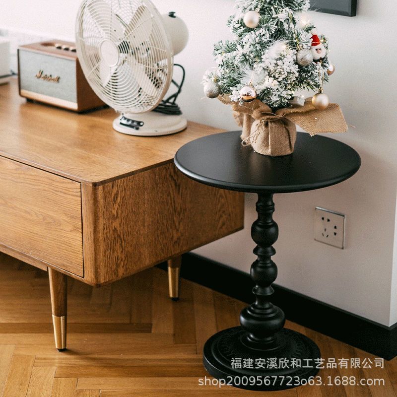 Sofá de lujo ligero sala de estar pequeña mesa de té mesa lateral esquina retro hierro forjado cabecera mesa redonda balcón