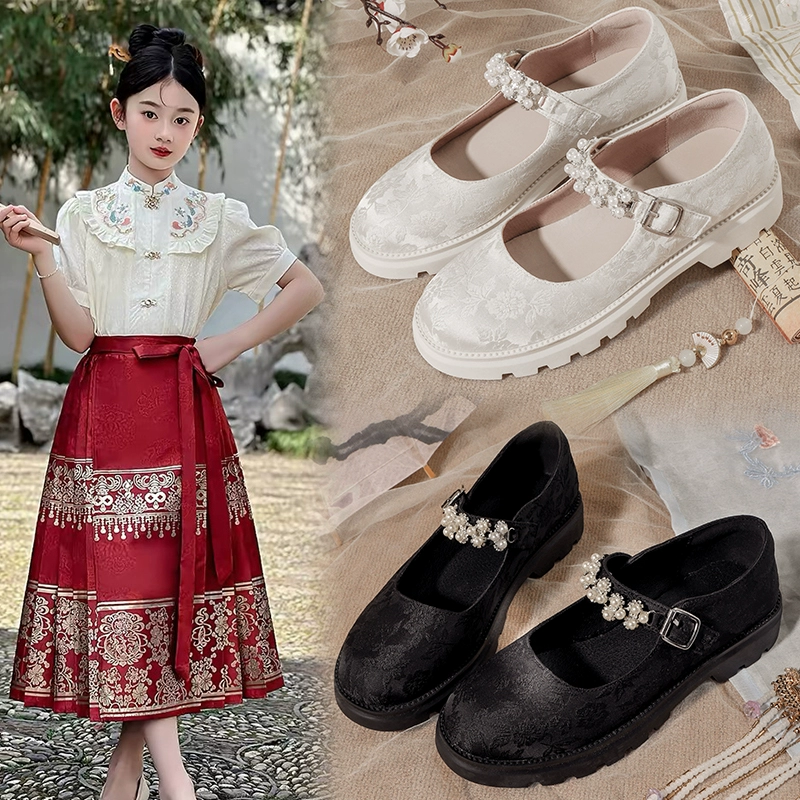 Для девочек Hanfu Princess обувь для детей 2025 новые весенние и осенние одиночные туфли