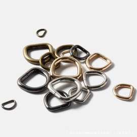 批发源头厂家箱包五金D扣线扣铁线环配件半圆扣D型肩带扣箱包配件
