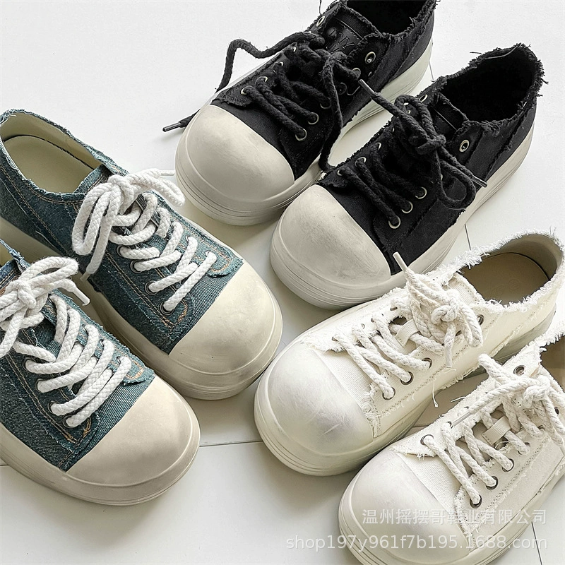 [Три цвета] 3233 Микки холст большие туфли 2024 новые летние туфли с толстой подошвой увеличены пара туфель клоуна