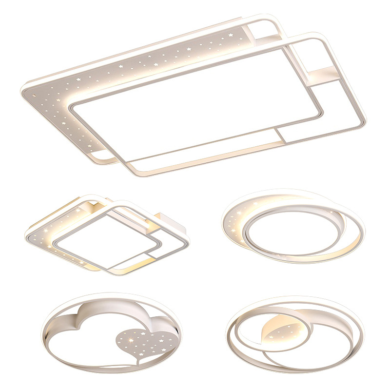 Sala de estar lámpara principal estilo crema Guangdong Zhongshan lámpara fábrica directa moderna atmósfera simple lámpara de techo Paquete de toda la casa