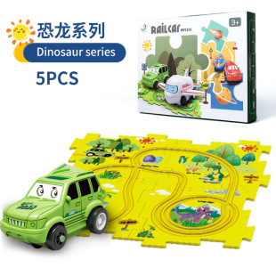 Popular Qiming's New Electric Rail Car Toy Multi-Functional Puzzle Scene DIY Boy 3-6 Years Old Birthday Gift