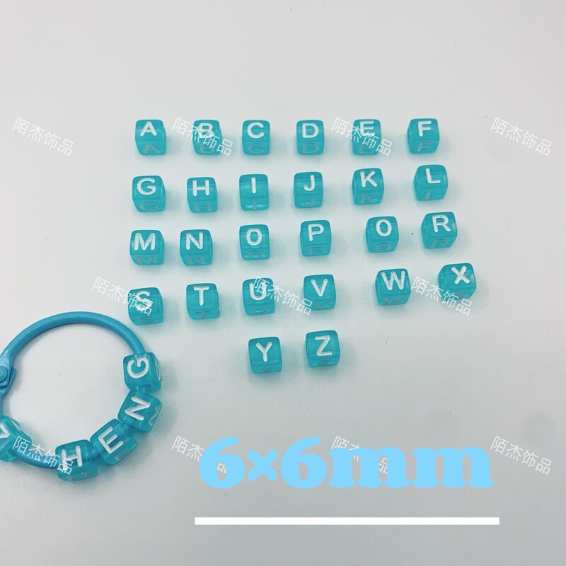 Factory direct supply 6*6 acrylic letter beads square large hole letter beads diy jewelry accessories