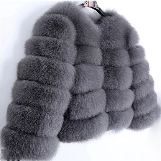 Женская короткая шуба из искусственного лисьего меха, искусственный mink, длинный рукав, мультицвет, размеры S–5XL