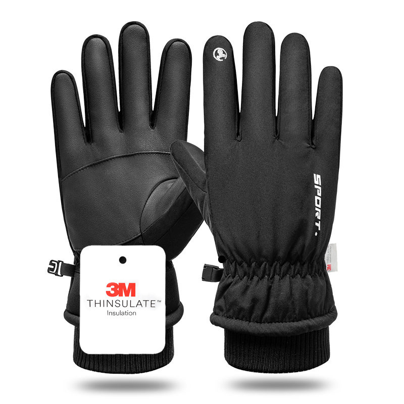Men's Ski Gloves Q907 Waterproof and Cold-Proof Thickeneded Outdoor Sports Warm Touch Screen Winter Protection Cycling Skiing
