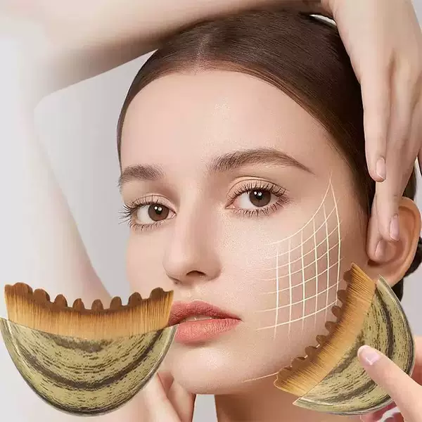 New Facial Massage Brush, Lymphatic Contour Brush, Gua Sha Massage, Eye Massage, Care Makeup Brush