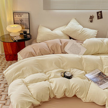 A类母婴级ins床上裸睡四件套水洗棉床单被套床笠大学生宿舍三件套