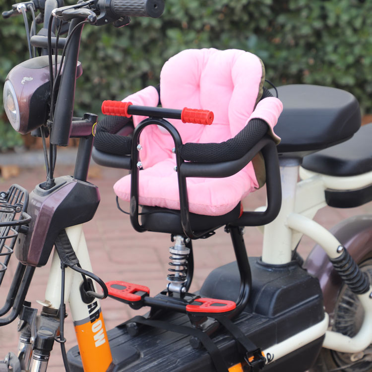 Suitable for Electric Vehicles, Front-Mounted Baby Seat with Thickened Cushion, Universal Type for Electric Motorcycles and Small Spaces, Child Seat with Reduced Space Requirements