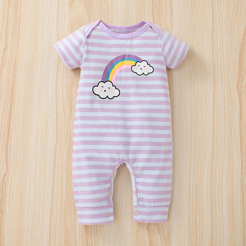 Nihaojewelry Wholesale Fashion Printing Baby One-piece Summer Short-sleeved Romper display picture 2