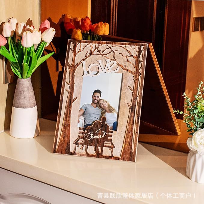 Wooden Photo Frame Pet Dog Photo Commemorative Frame Table Hanging Wall Photo Album Collage Photo Frame Solid Wood Display Frame