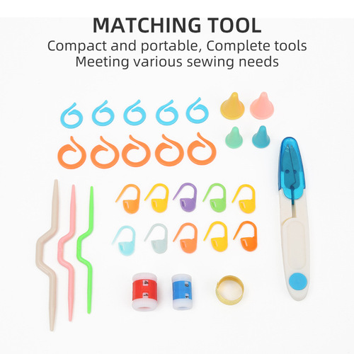 Cross-border hot selling soft handle crochet set handmade DIY sewing and knitting tools 16 pieces single head anti-slip crochet set