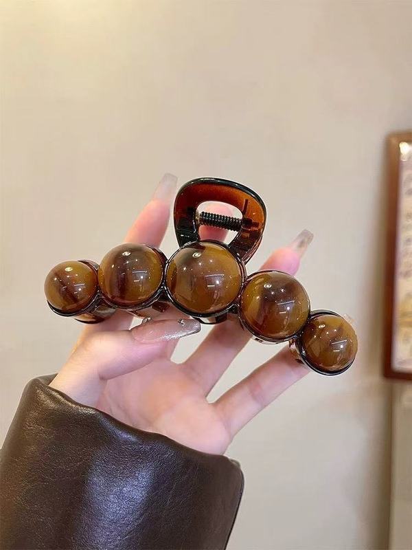 高級ビーズヘアクリップ秋と冬の大型サメクリップ女性のための 2025 新しい後頭部クリップヘアピンヘアアクセサリー|undefined